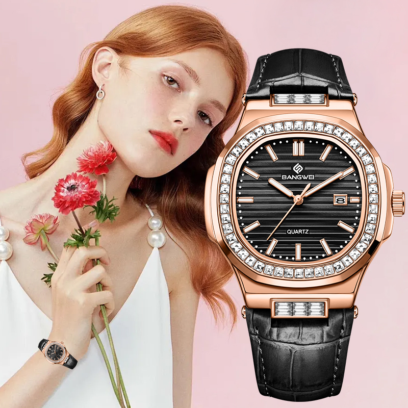 Fashion Women Watches - Женские кварцевые часы LIGE Bangwei: модные,