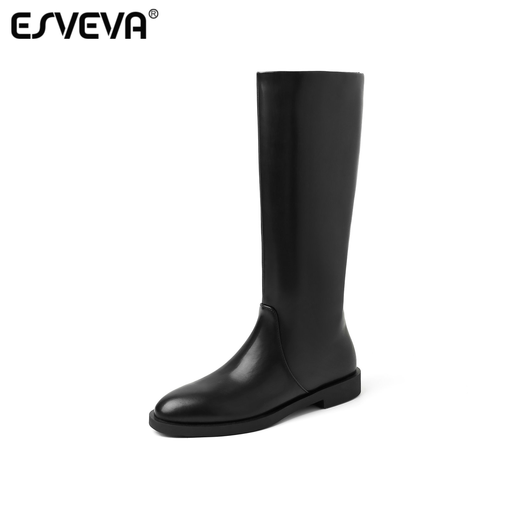 Women'S Fashion Leather Boots - ESVEVA 2027 Модные женские зимние сапоги