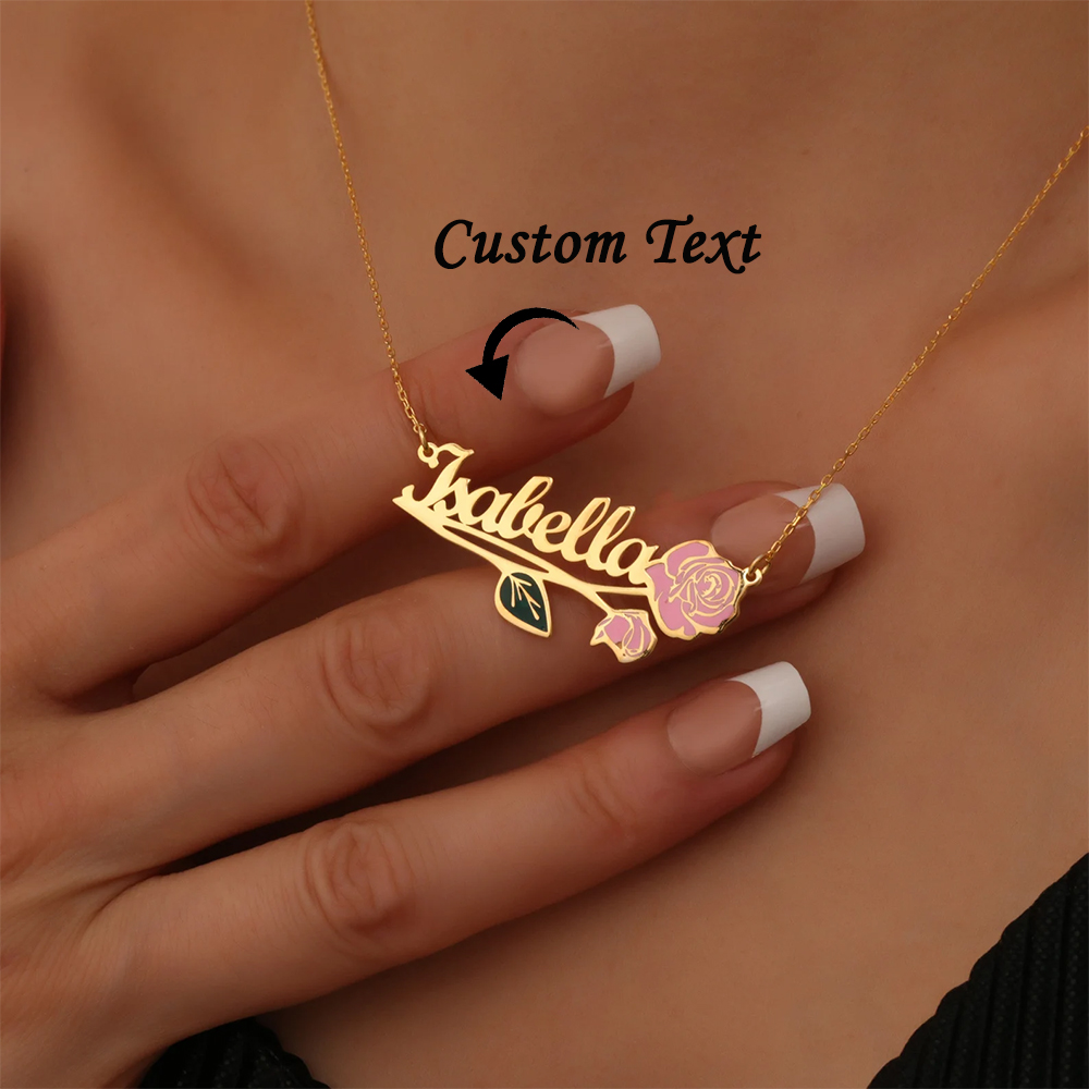 Women Fashion Names - Персонализированное красочное ожерелье с цветком на