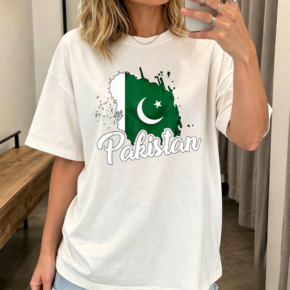 Women Fashion Pakistan - Футболка с принтом флага Пакистана, футболка