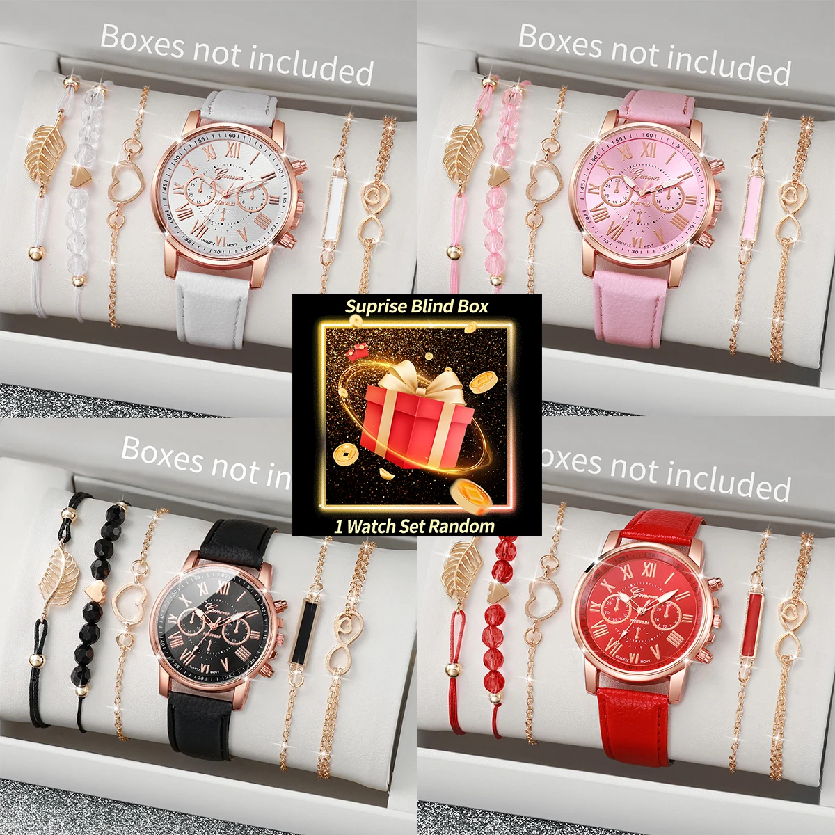 Fashion Women Watches - Набор женских часов в коробке-сюрпризе: случайный