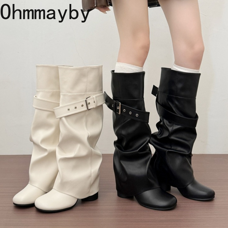 Women'S Fashion Leather Boots - Дизайнерские женские сапоги до колена с