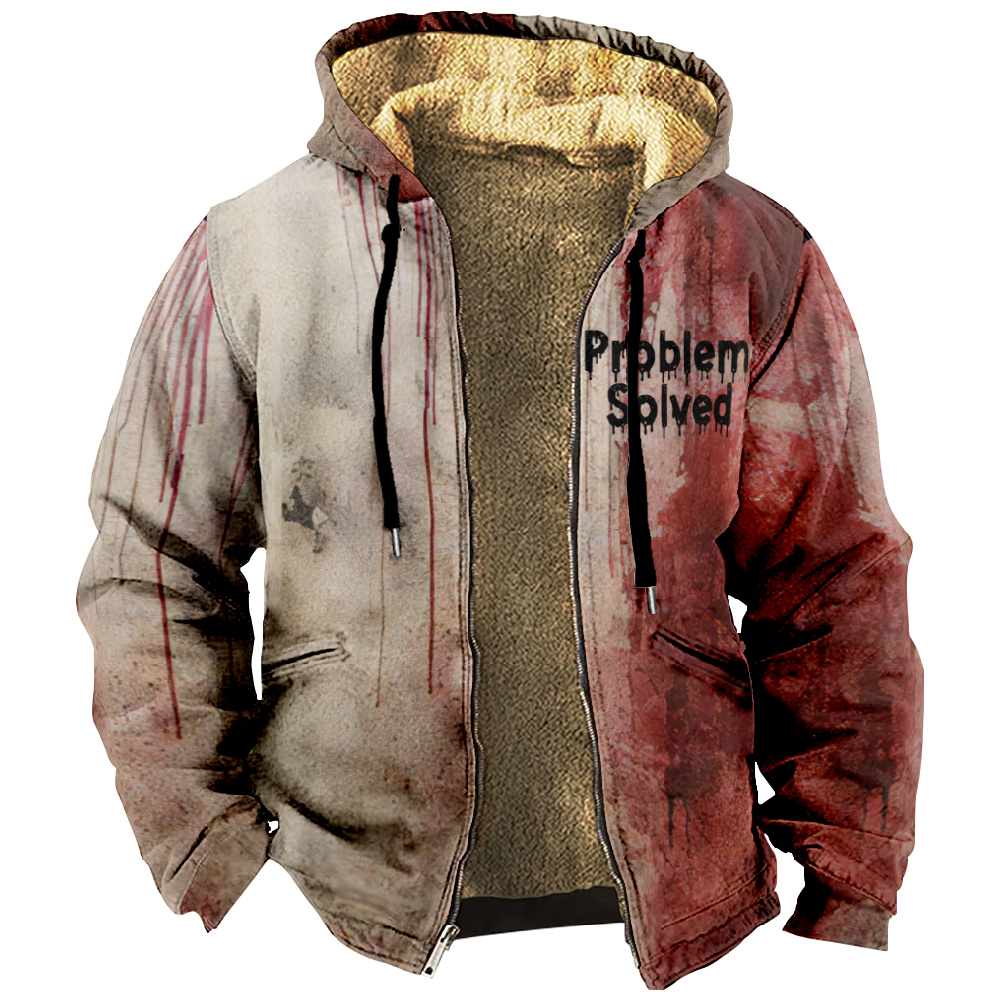 Women'S Fashion Zip Hoodie - Мужская толстовка на молнии с надписью