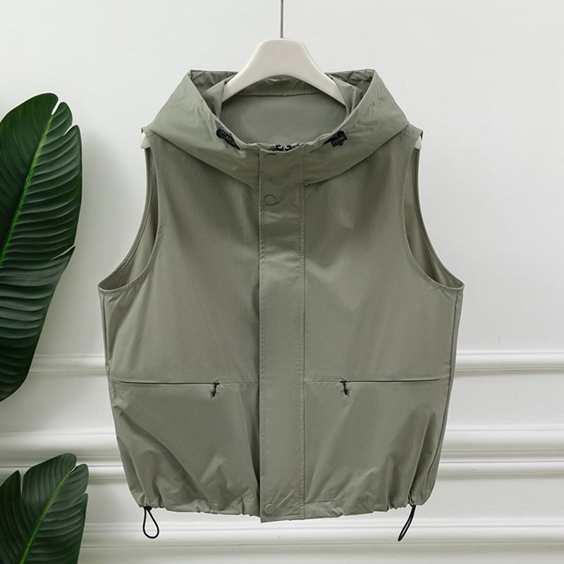 Women'S Fashion Utility Vest - Женский светло-серый жилет без рукавов с