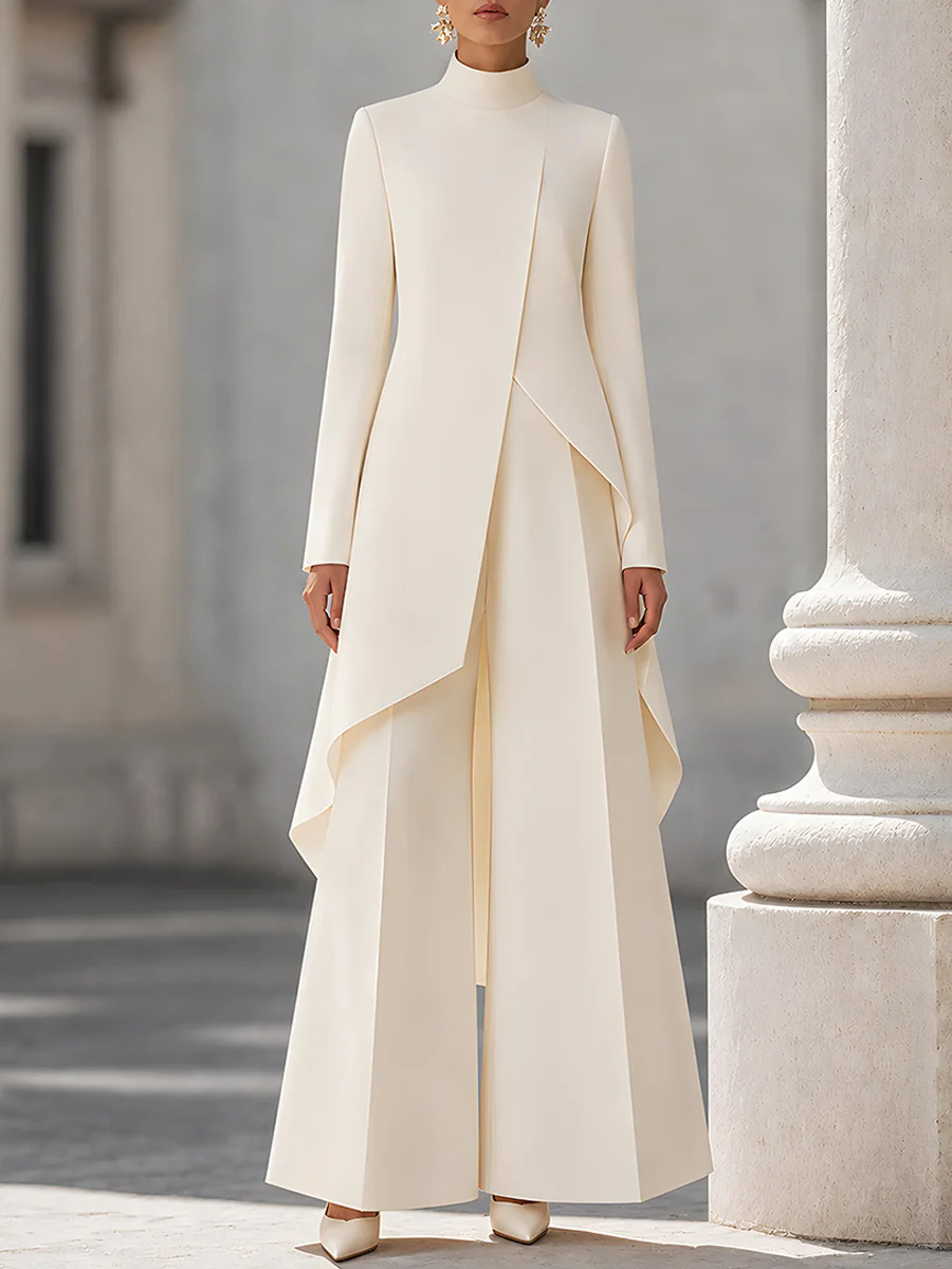 Wide Leg Palazzo Pants - Женский комплект из двух предметов: топ