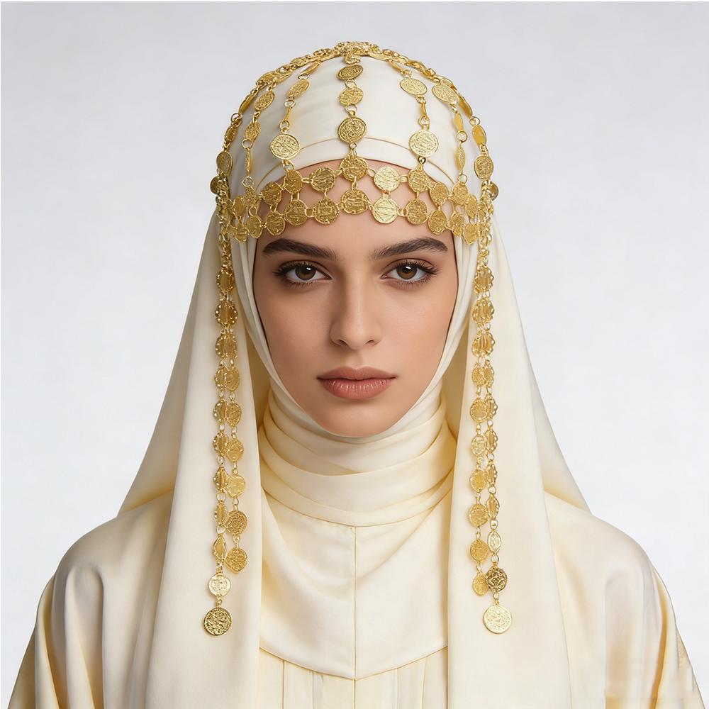 Women Fashion Pakistan - Позолоченная монета из сплава, украшение для