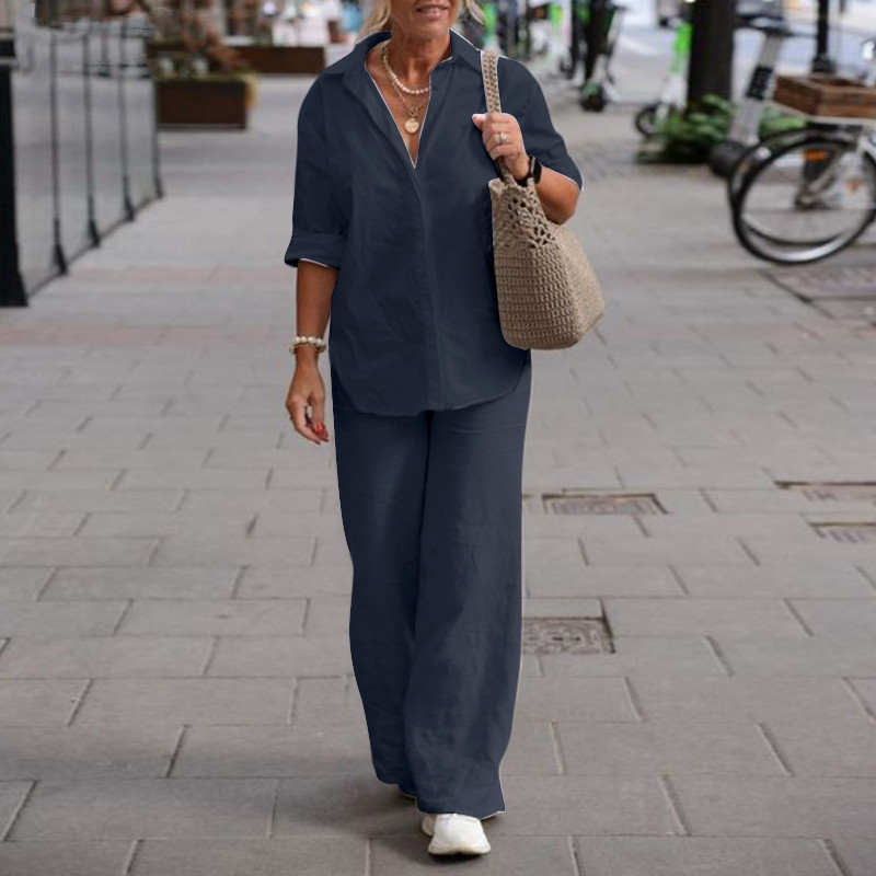 Ретро-костюм-двойка для женщин – обзор и цена Wide Leg Palazzo Pants