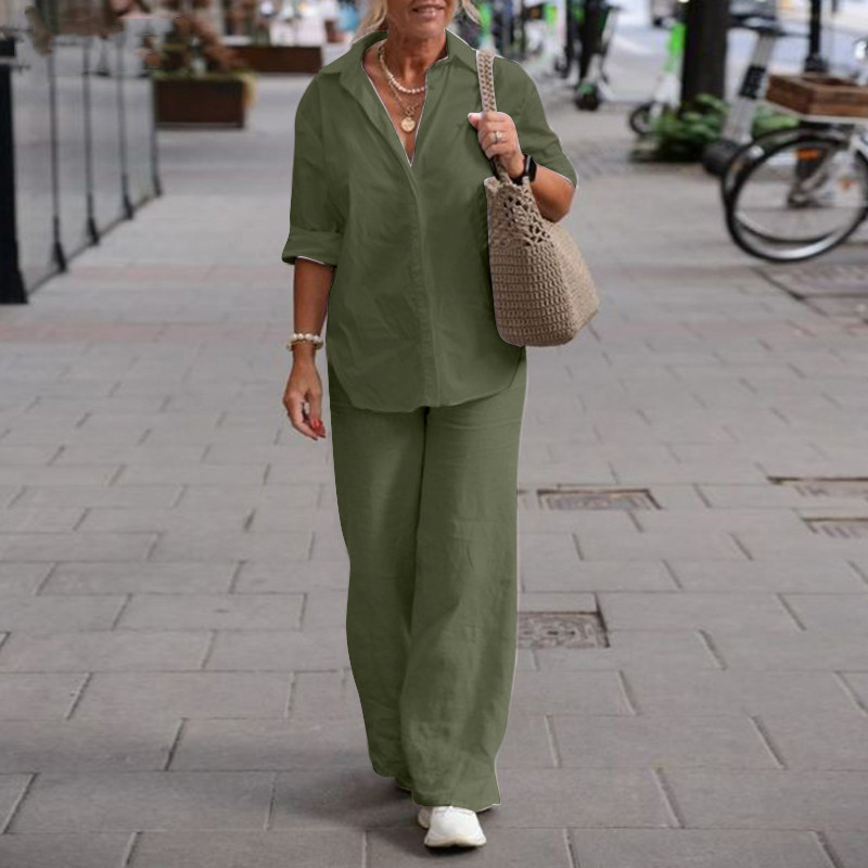 Ретро-костюм-двойка для женщин – обзор и цена Wide Leg Palazzo Pants