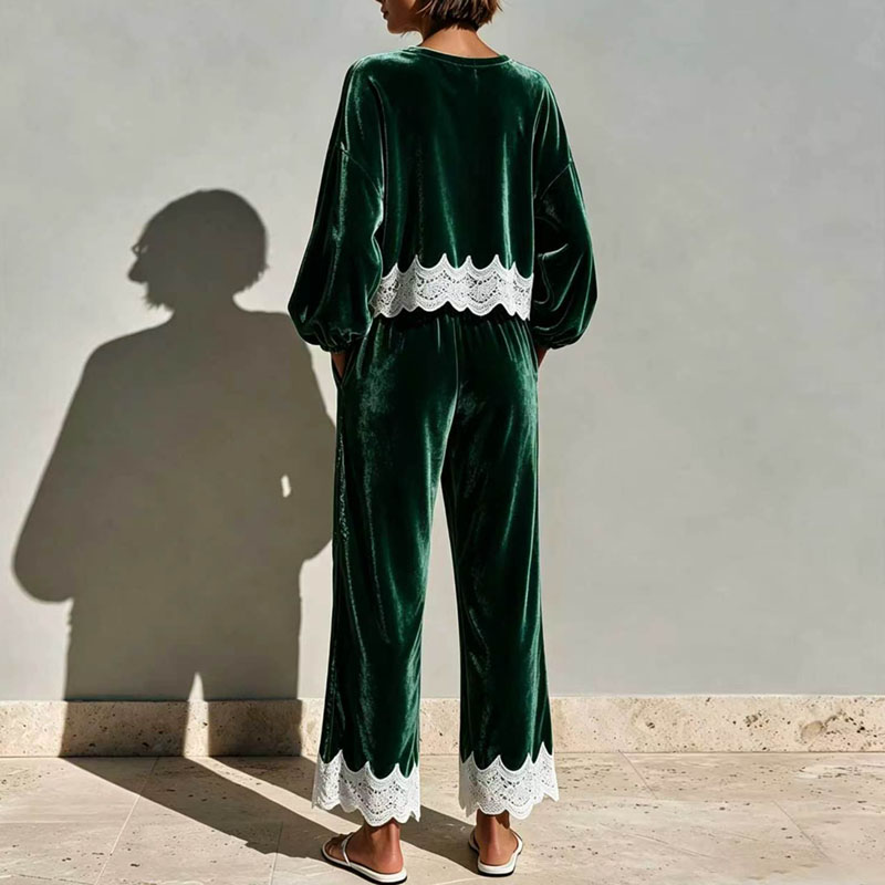 Элегантный бархатный комплект  – обзор и цена Wide Leg Palazzo Pants
