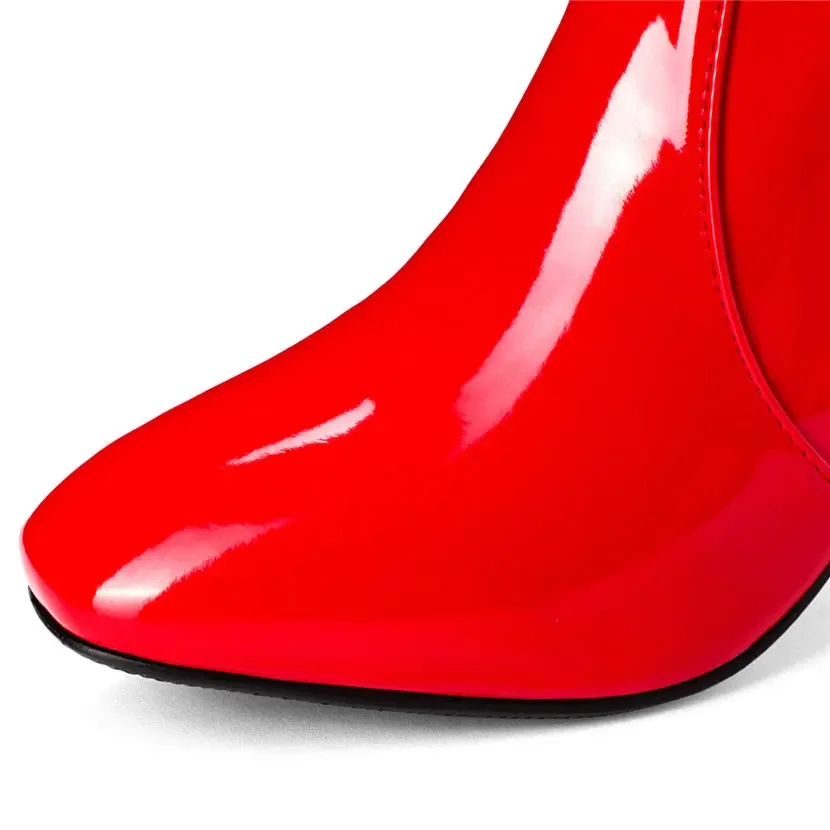 Красные, белые женские сапоги  – обзор и цена Women'S Fashion Leather Boots