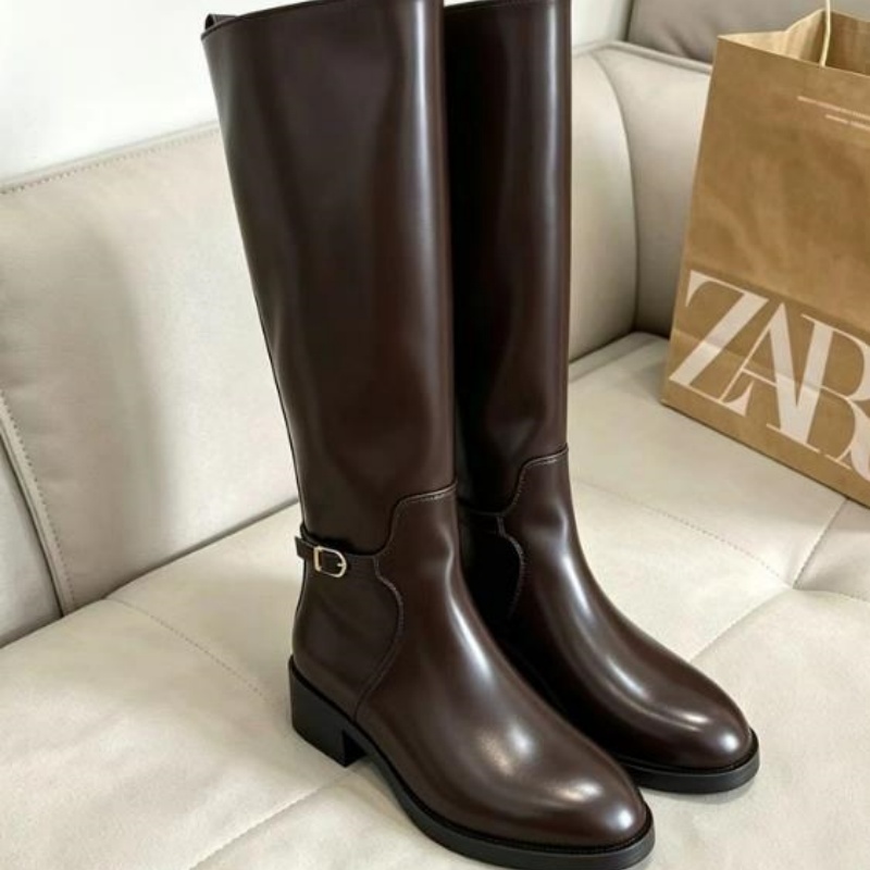 Винтажные коричневые ботфорты  – обзор и цена Women'S Fashion Leather Boots