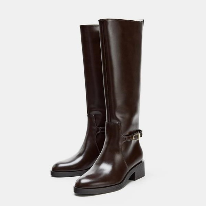 Винтажные коричневые ботфорты  – обзор и цена Women'S Fashion Leather Boots