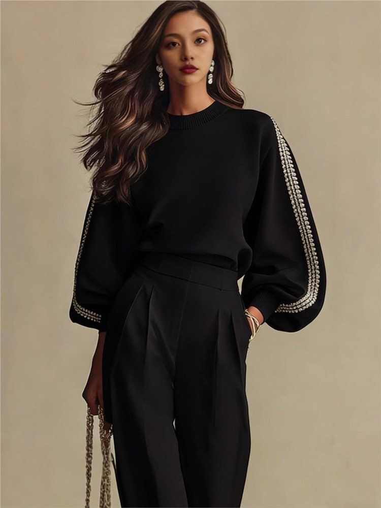 Женский комплект: худи с длинн – обзор и цена Wide Leg Palazzo Pants